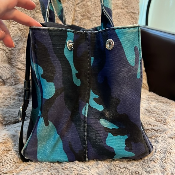 PRADA LARGE CANAPA DENIM ARMY BLUE PRINT - Picture 5 of 17